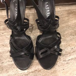 Ralph Lauren Strappy Black Heels